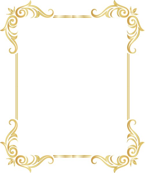 Золотистые узорные рамки