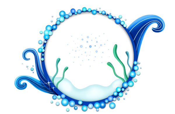 Круглая рамка в морском стиле