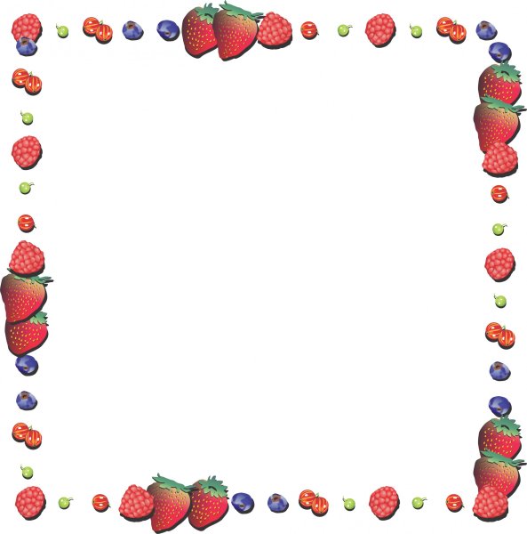 Ягодная рамка на прозрачном фоне