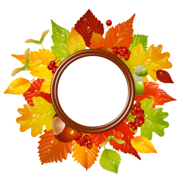 Осенняя рамка круглая