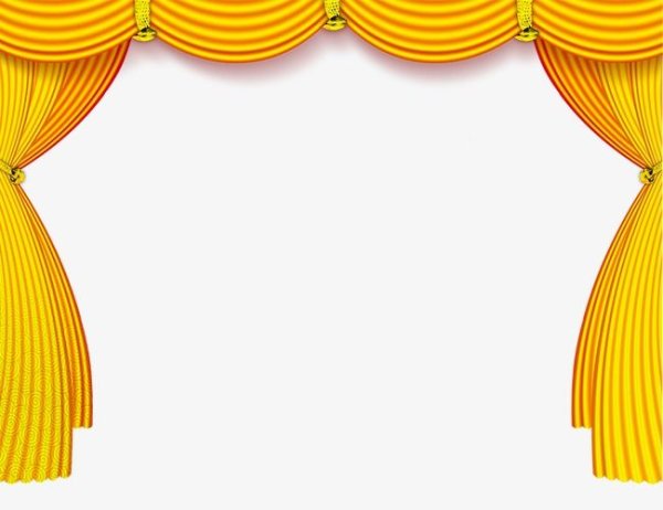 Сцена занавес желтый