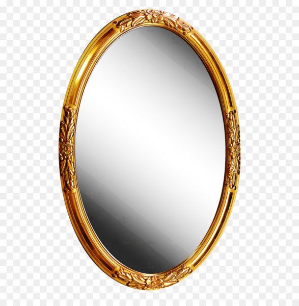 Овальное зеркало на прозрачном фоне