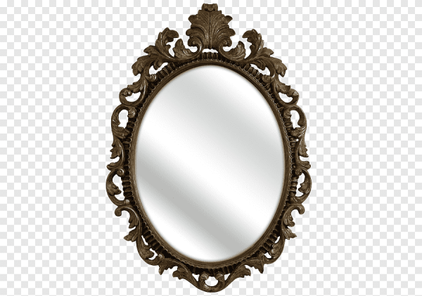 Овальное зеркало на прозрачном фоне