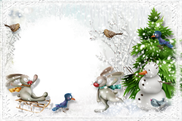 Зимняя рамка для фотошопа на прозрачном фоне