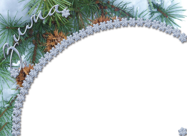 Зимние рамочки на прозрачном фоне