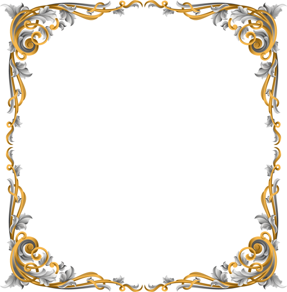 Золотая рамка на прозрачном фоне