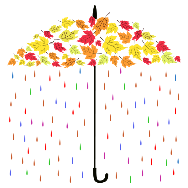 Зонт с листьями вектор