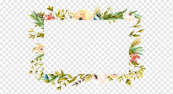 Рамка из акварельных цветов горизонтальная