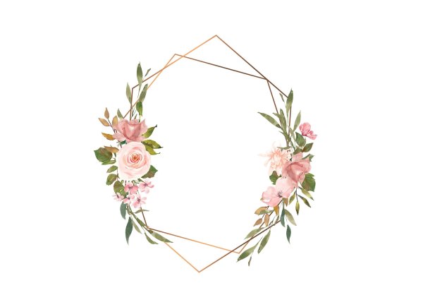 Акварельные цветочные геометрические рамки