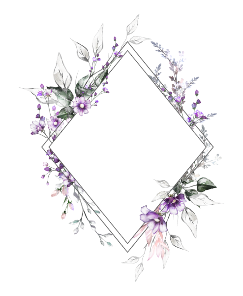 Геометрическая рамка с цветами