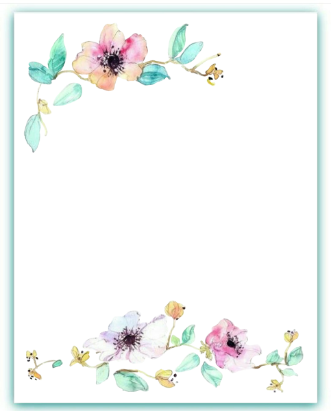 Нежные Акварельные цветы рамки