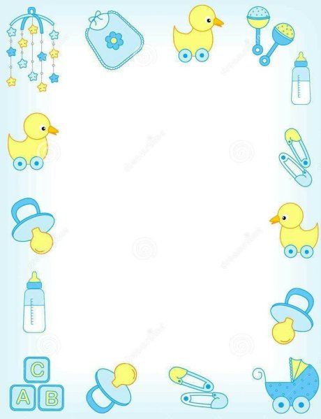 Фон с пустышками и погремушками для малышей