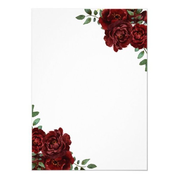 Бордовые цветы для пригласительных