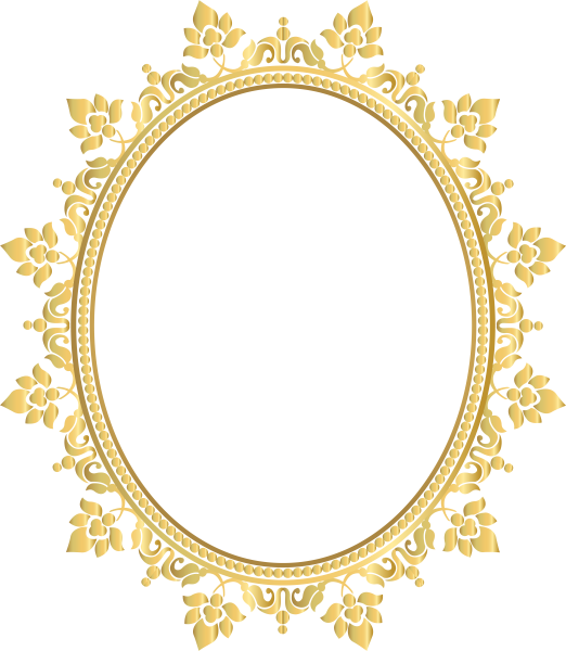 Рамка овал золото