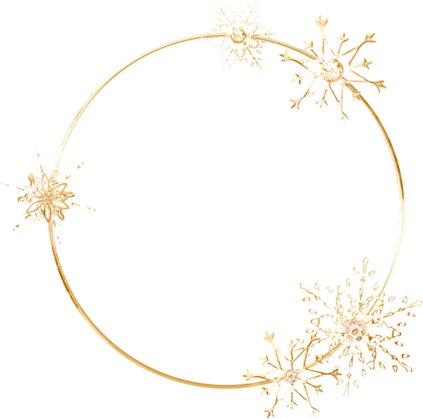 Новогодняя круглая рамка на прозрачном фоне