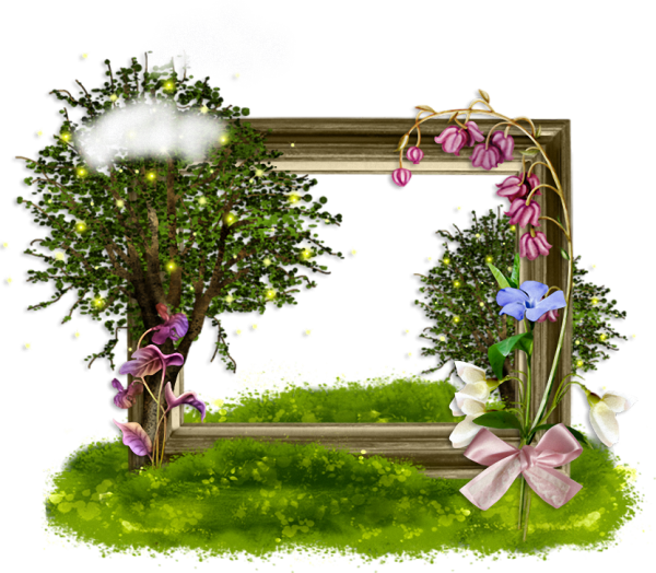 Рамка с садовыми цветами