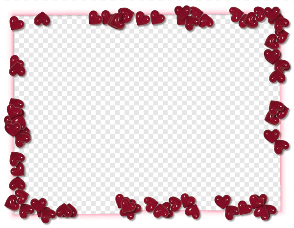 Рамка с сердечками на прозрачном фоне