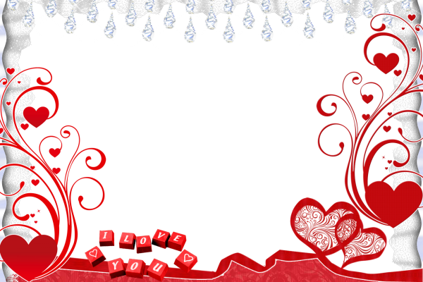 Романтические рамки на прозрачном фоне