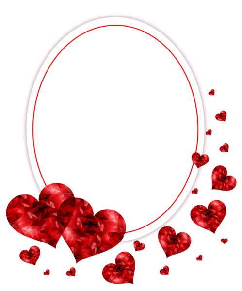 Рамка с сердечками на прозрачном фоне