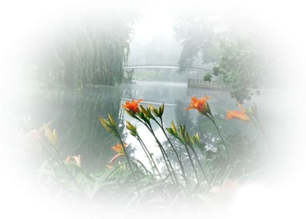 Весенний пейзаж на прозрачном фоне