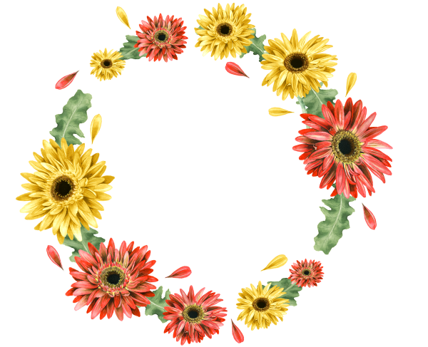 Венок из гербер