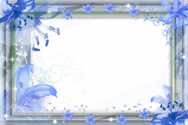 Рамки для текста с синими цветами