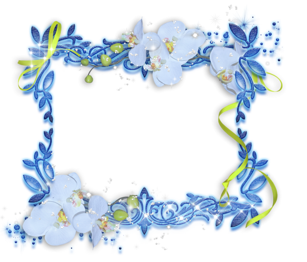 Голубая рамка на прозрачном фоне