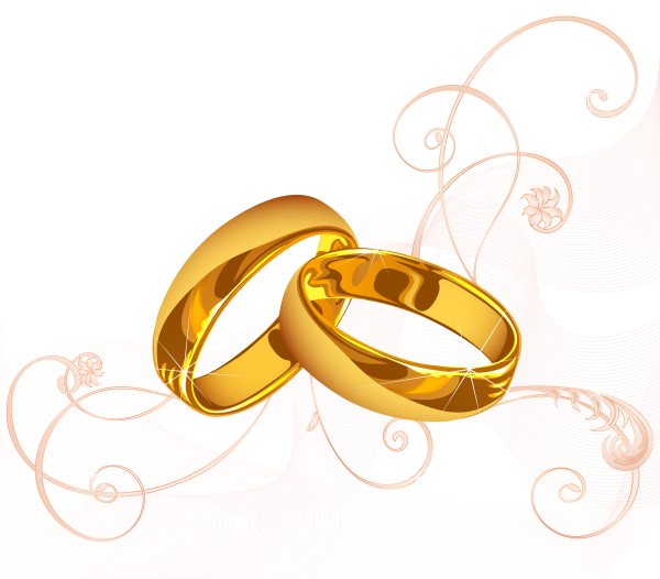 Свадебные кольца на белом фоне