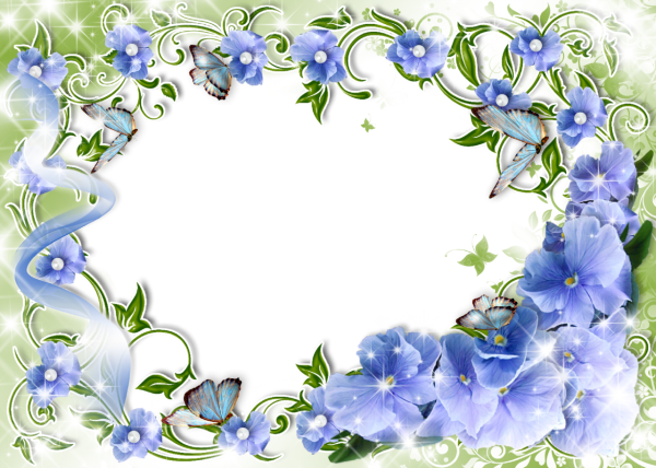 Цветочная рамка на прозрачном фоне