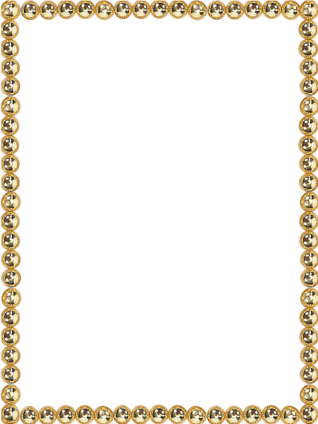 Тонкая Золотая рамка на прозрачном фоне