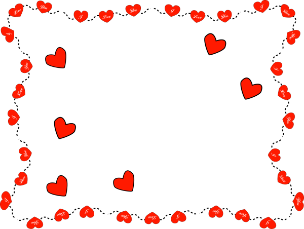 Рамка с сердечками на прозрачном фоне