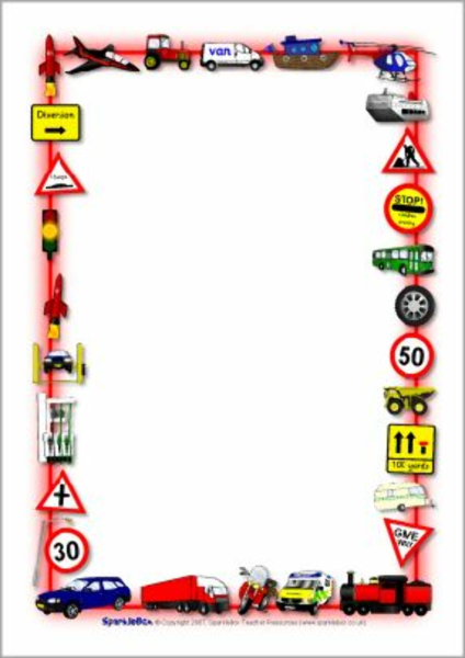 Рамки по ПДД для оформления текста