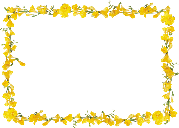 Цветочные рамки желтый