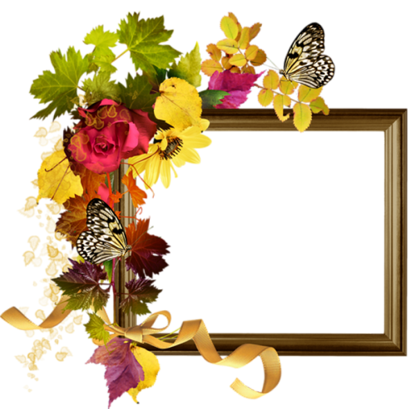 Рамка с осенними цветами