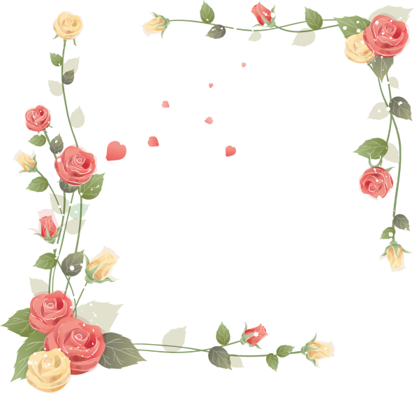 Цветочная рамка на прозрачном фоне