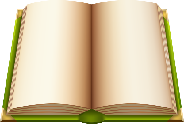 Раскрытая книжка на прозрачном фоне