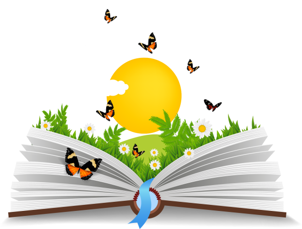 Раскрытая книга на прозрачном фоне