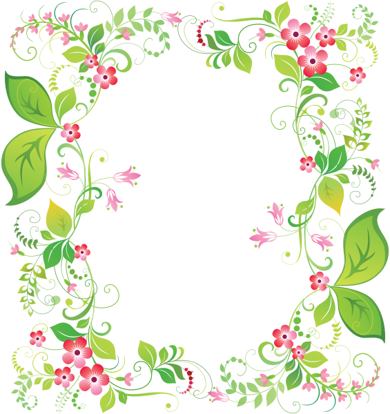Рамка цветная с цветами