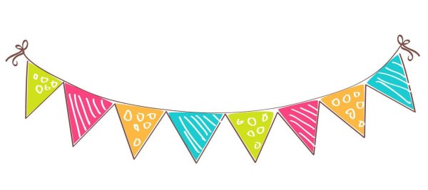 Треугольные флажки на веревке