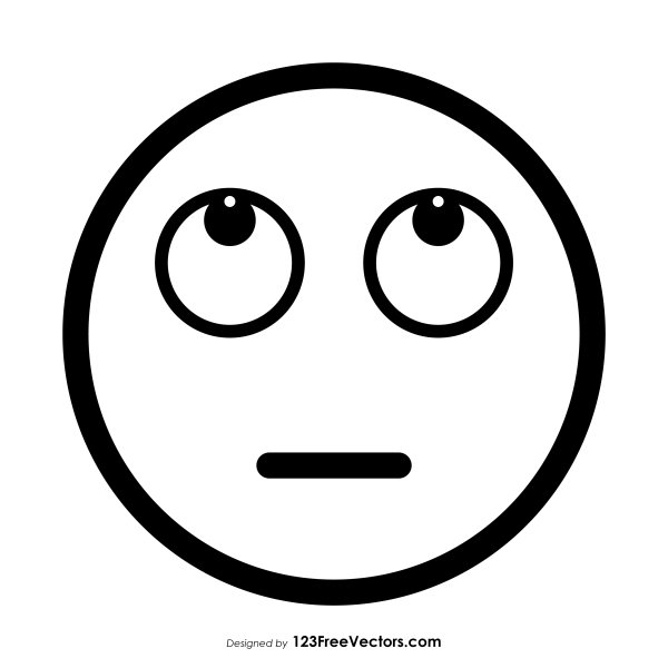 Нейтральный смайлик черно белый