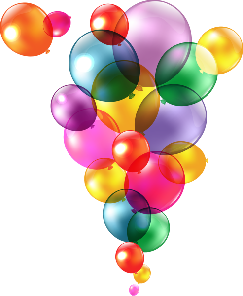 Воздушные шары на прозрачном фоне