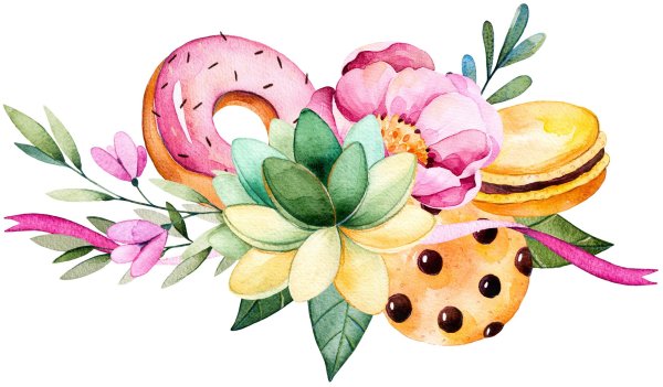 Акварельные цветы на белом фоне