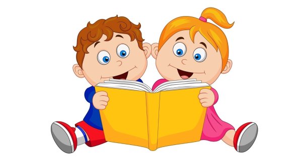 Мультяшные дети с книгами