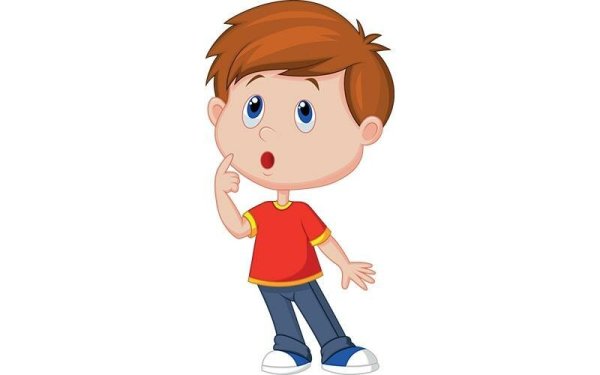 Мальчик думает мультяшный