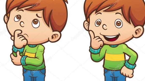 Задумчивый ребенок мультяшный