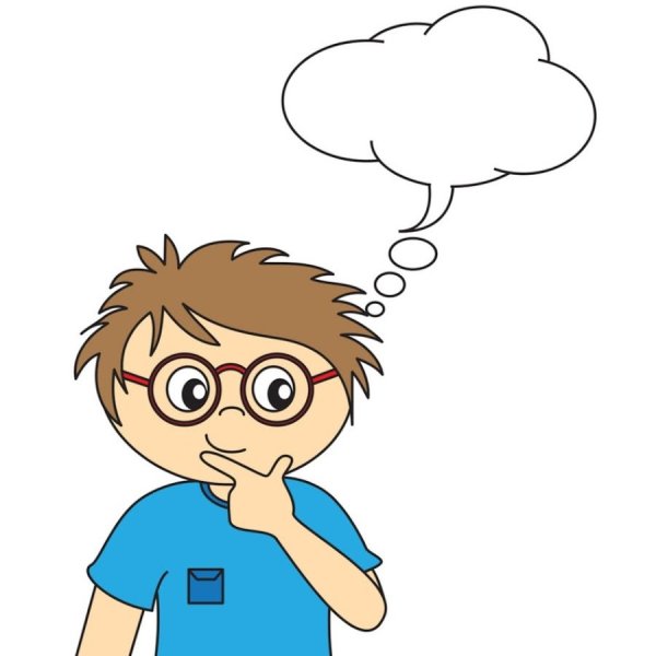 Мальчик думает мультяшный