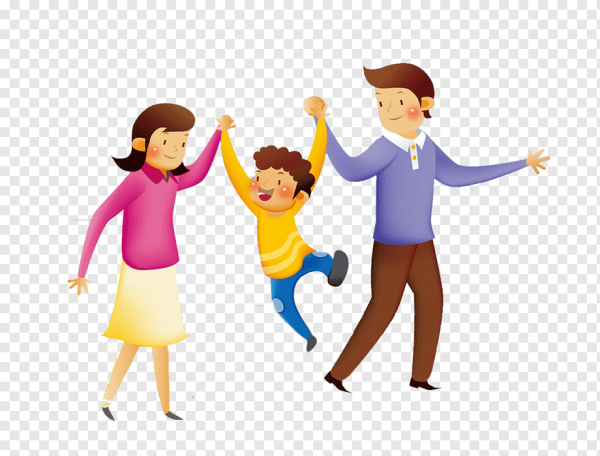 Дети и родители на прозрачном фоне