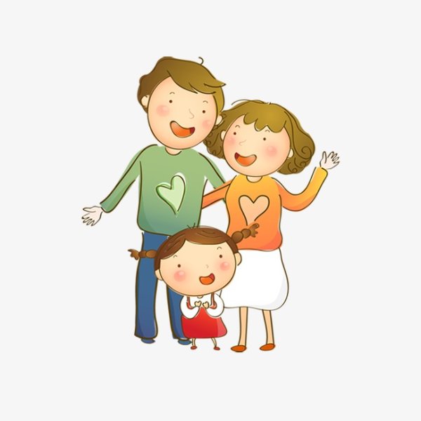 Семья на белом фоне