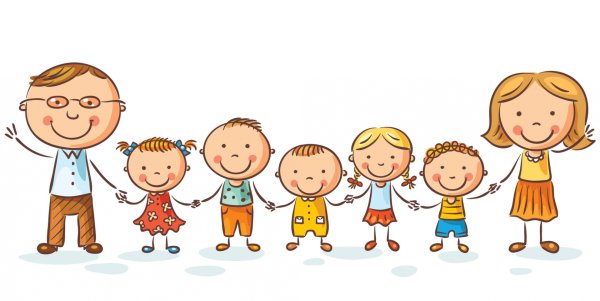 Семья на прозрачном фоне