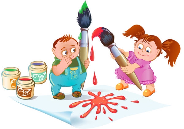 Дети кисти краски